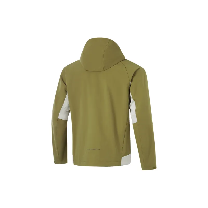 LiNing Fitness Series Durable Windproof Waterproof And Breathable Windbreaker Jacket Men's Wax Yellow/Lizard Umber-1
