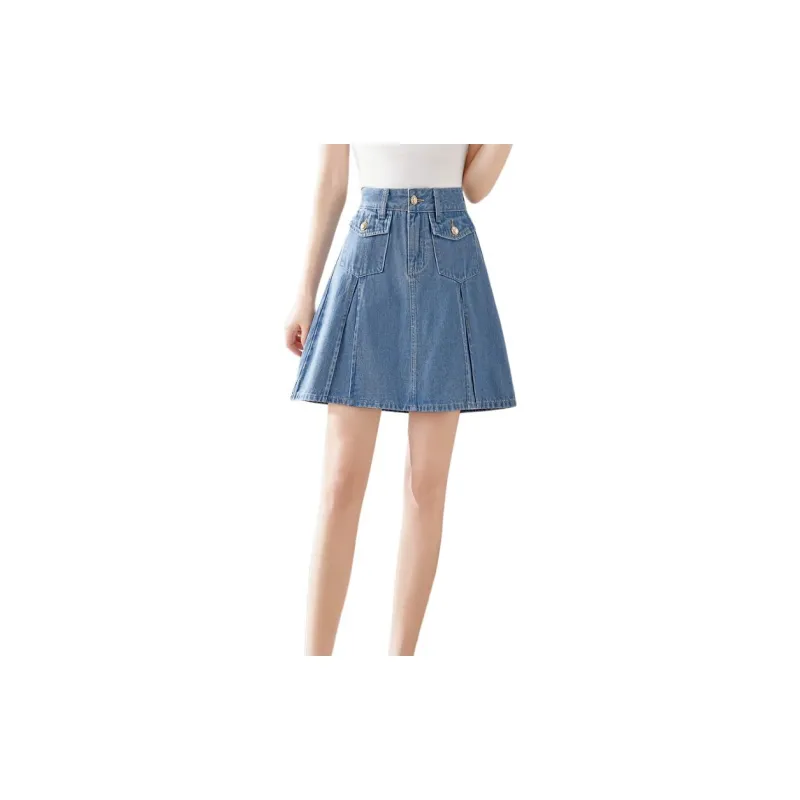 Mo Han Yi Mei Denim Short Skirts Women's Blue-2