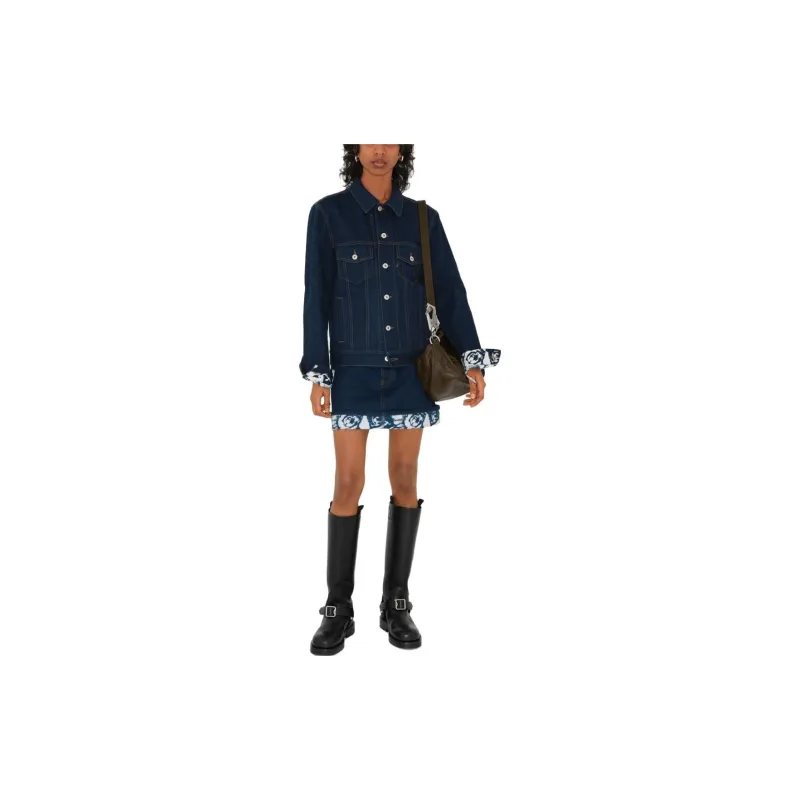 Burberry Japanese Rose Printed Denim Mini Skirt-2