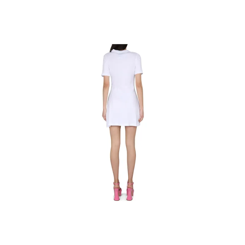 MOSCHINO Short Sleeved Dresses Women's White-3