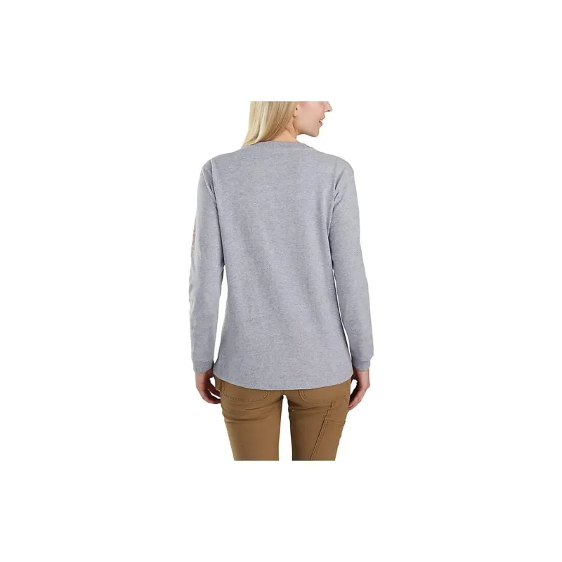 Carhartt LOOSE FIT HEAVYWEIGHT LONG SLEEVE LOGO SLEEVE GRAPHIC T Shirt Women's-1