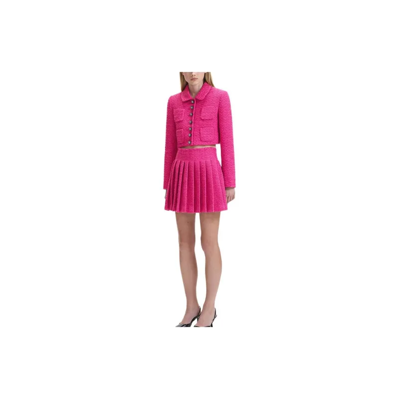 Self portrait Bouclé Buttoned Cropped Jacket-2