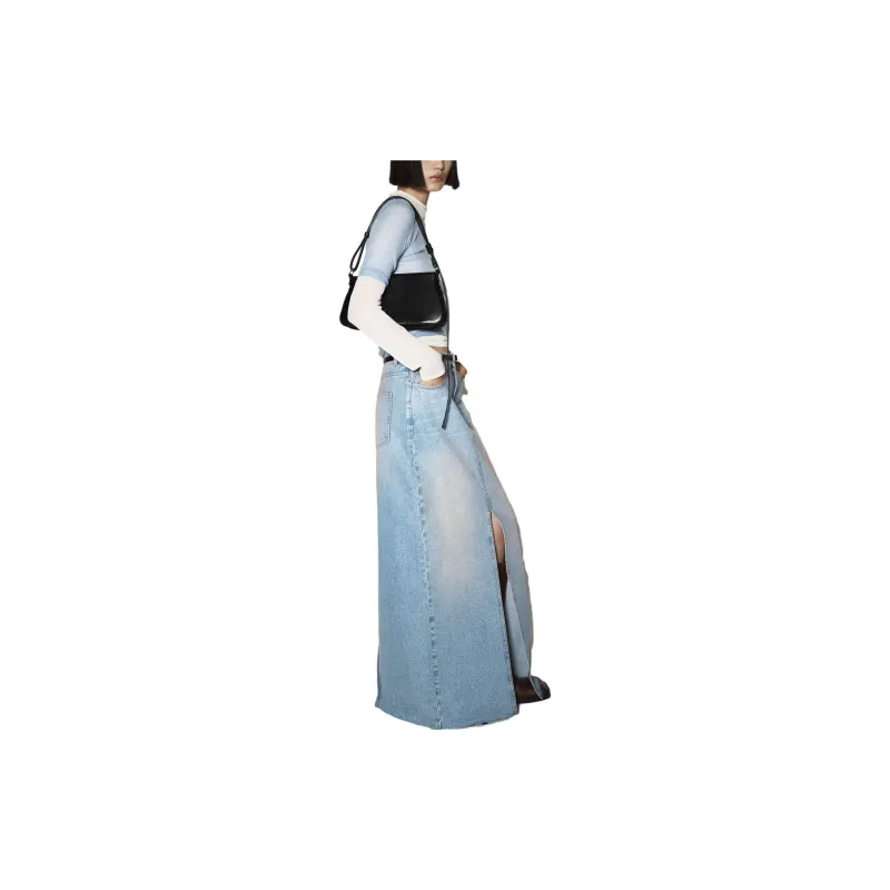 ZARA Denim Long Skirts Women's Pink-2