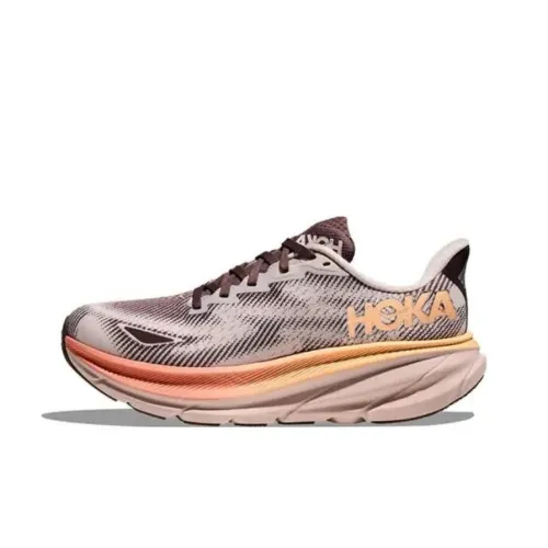 HOKA ONE ONE Clifton 9 Anti Slip Wear Resistant Low Top Running Shoes Women's Pink