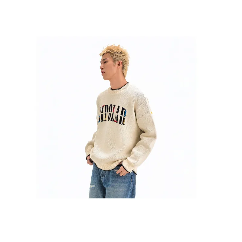 BIPOLAR Sweater Unisex Black Apricot Blue-6