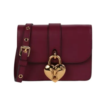MOSCHINO Leather Shoulder Bag Crossbody Bag Handbag Regular Women's Bordeaux Red