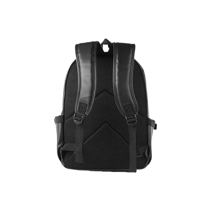 PULUWIRR PVC Men's Backpack Versatile Minimalist Style Storage Business Bag For Men Laptop Regular Unisex Black-3