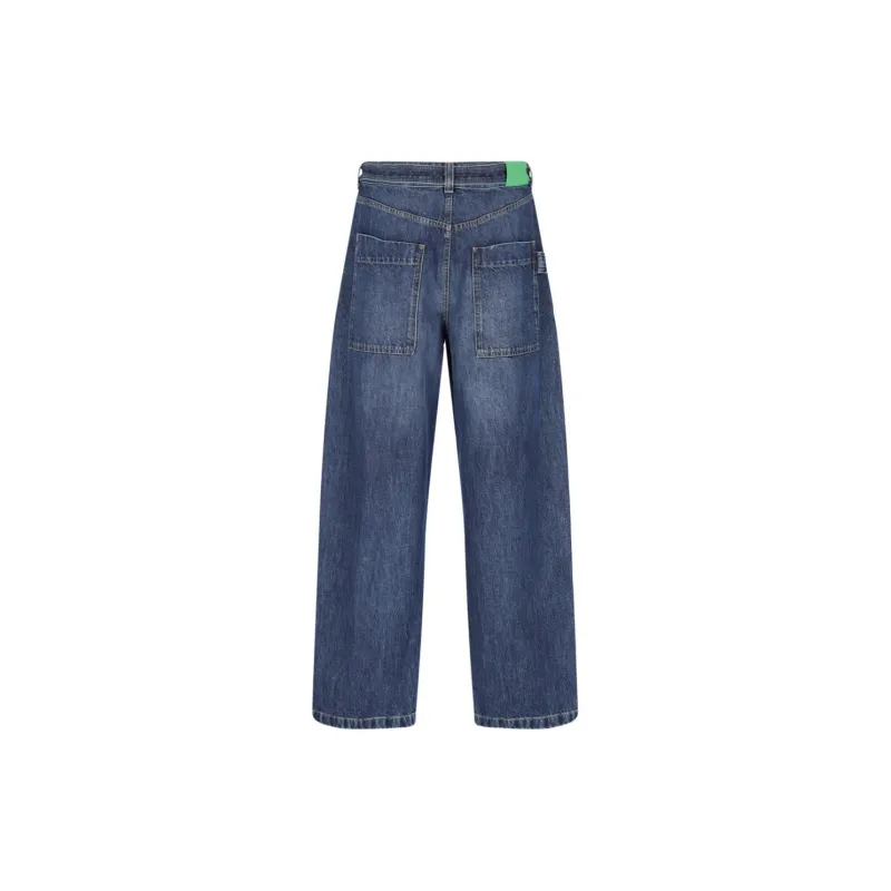 Bottega Veneta Belted Cargo Denim Trousers-1