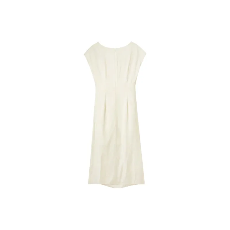 SENTUBILA Sleeveless Dresses Women's Apricot-6