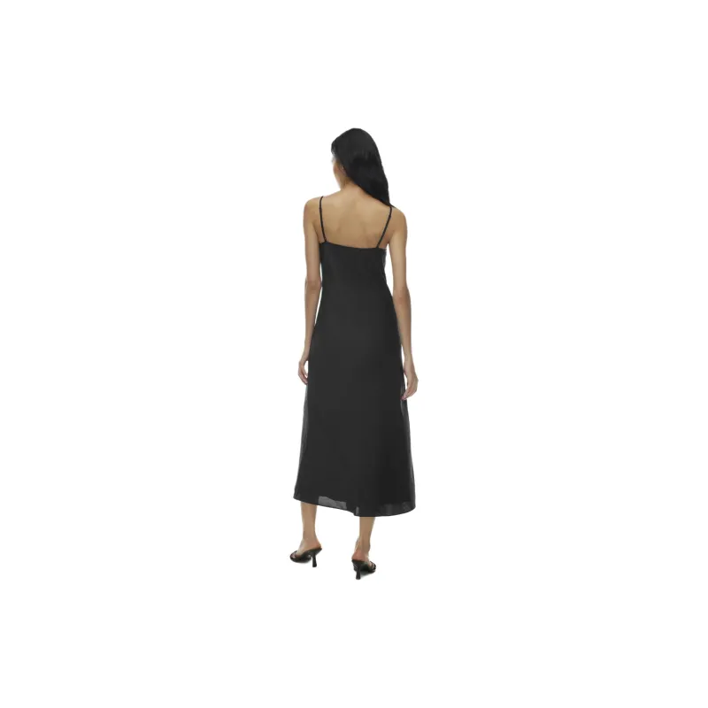 ARITZIA Wilfred New Only Slip Satin Maxi Dress Slip Dresses Women's Black-3