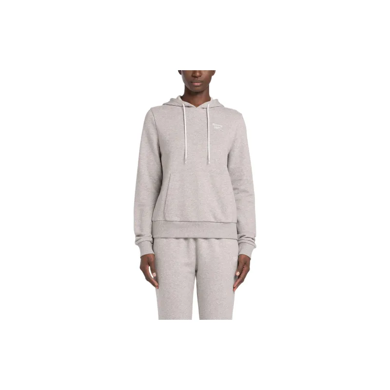 Reebok Identity Small Logo French Terry Hoodie Sweatshirt Women's Medium Gray Mixed Color-1