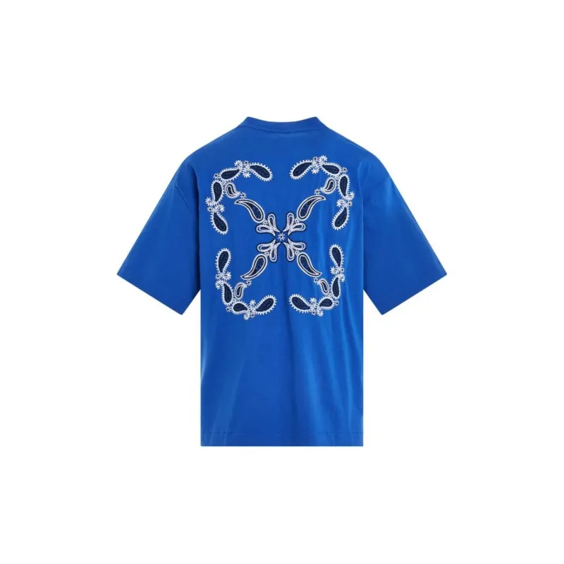 OFF WHITE Arrow Bandana embroidered Cotton T shirt-1