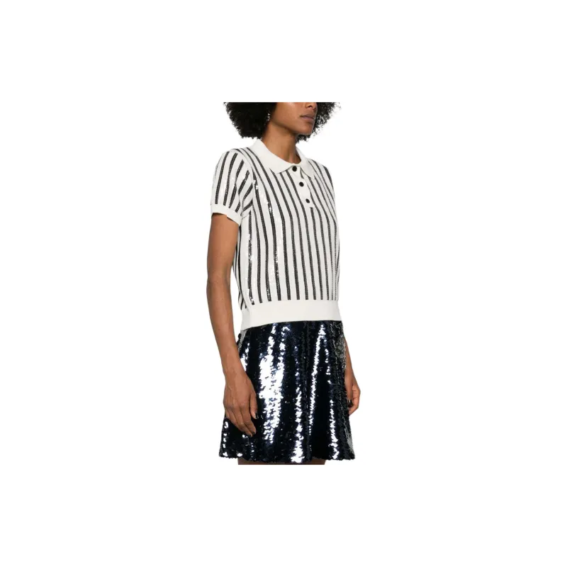 MSGM Sequin Embellished Short Sleeved Jumper-3