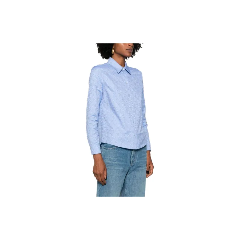 GUCCI Gg Motif Oxford Shirt-3