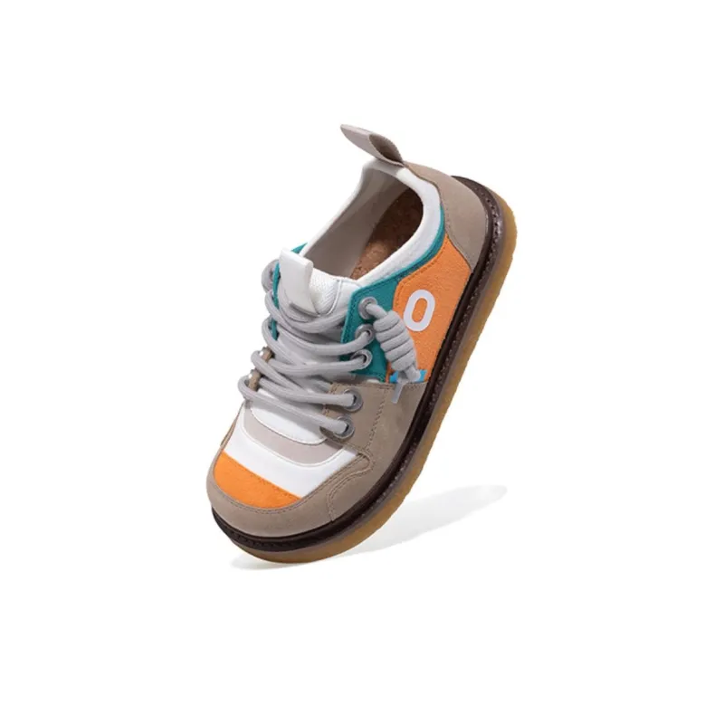 OETZI Smoke Rubber Sole Series Low Top Casual Shoes Women's Khaki & White-3