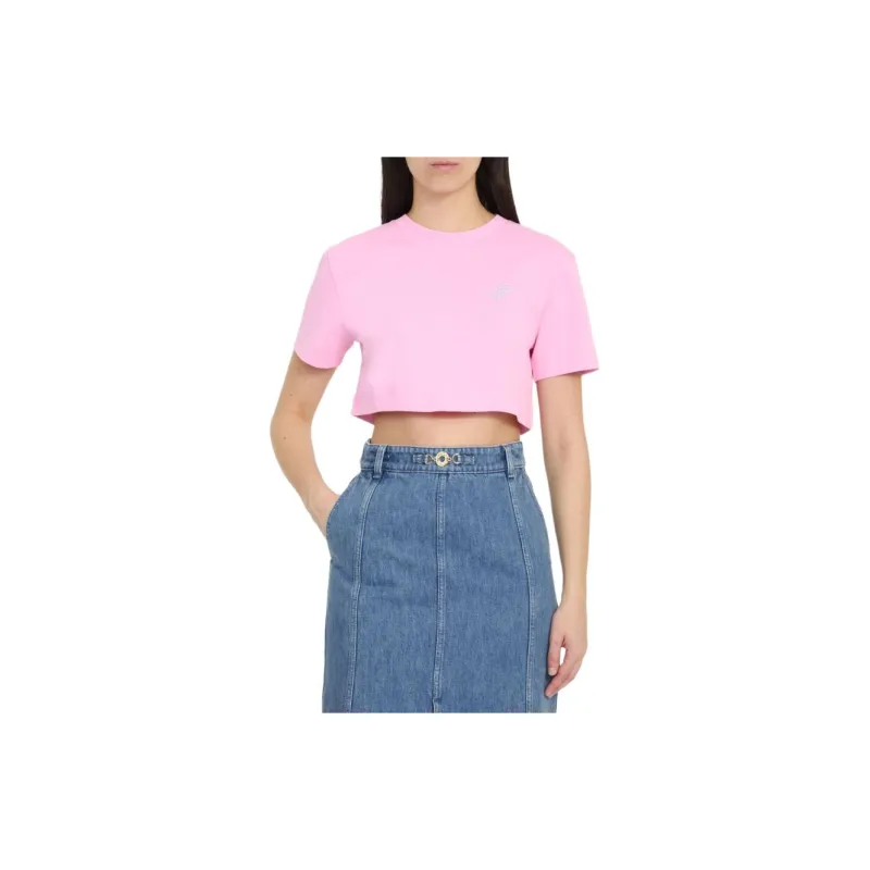 Patou Logo embellished Cropped T shirt-1