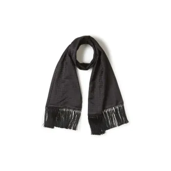 GIVENCHY Silk Knit Scarves Men's Black