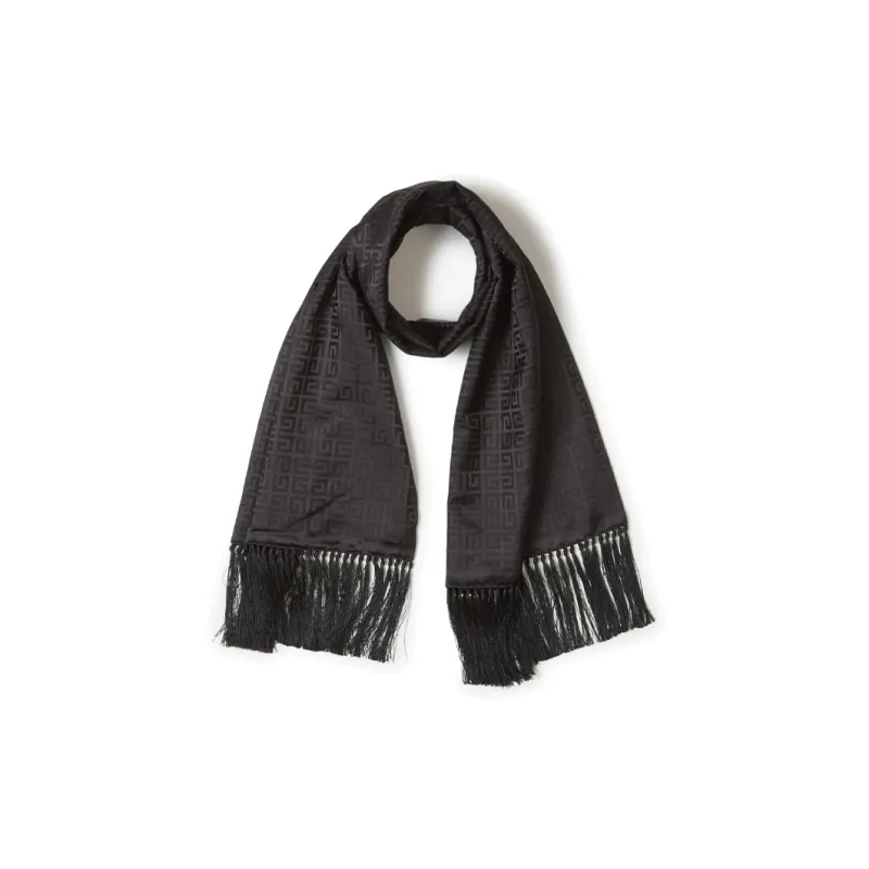 GIVENCHY Silk Knit Scarves Men's Black-0