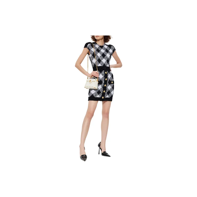 BALMAIN Sleeveless Round Neck Mini Dress-1