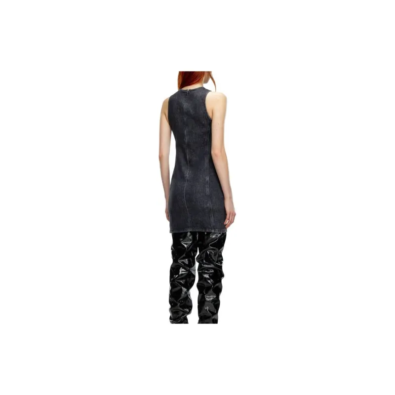 DIESEL De Ferriz Fsd Oval D Plaque Denim Mini Dress-1