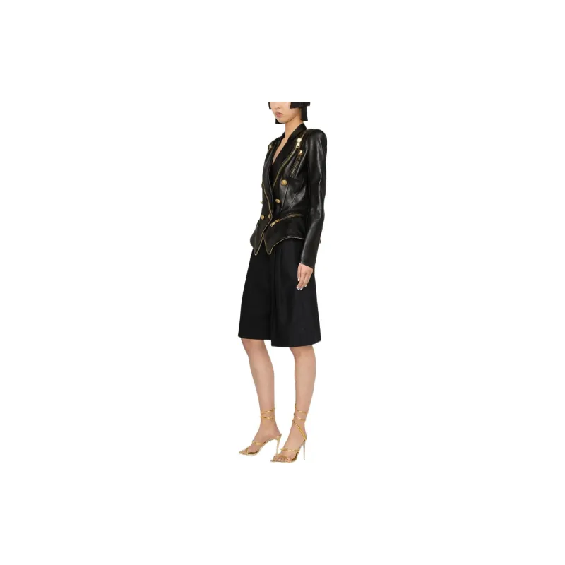 BALMAIN Double-breasted Polished-finish Jacket-3