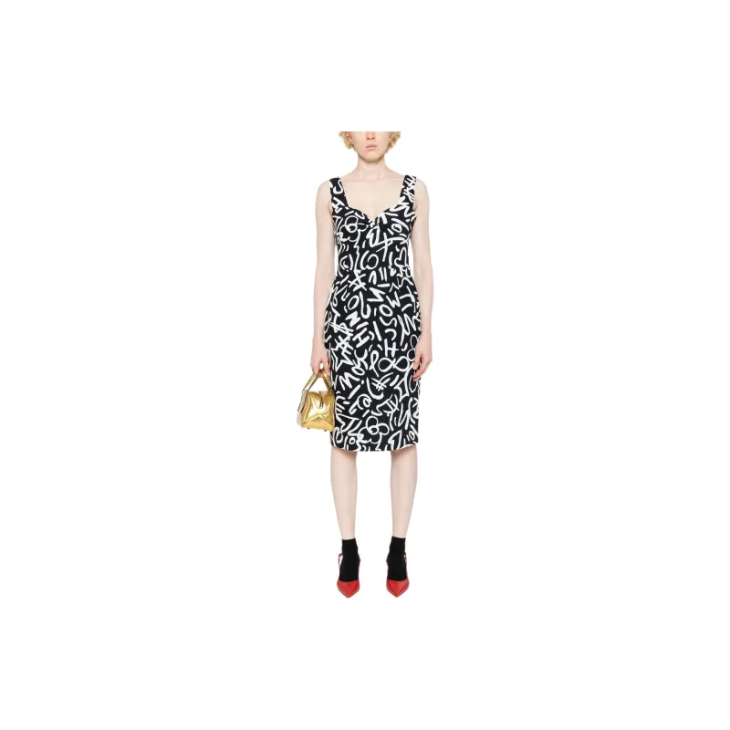 MOSCHINO Scribble print Midi Dress-1