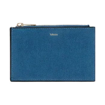 Valextra Calfskin Coin Purse, Card Holder Unisex Cobalt Blue