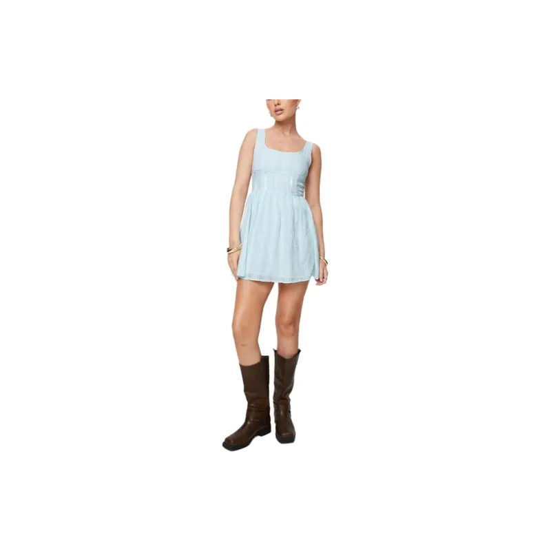 PRINCESS POLLY LORINDA MINI DRESS BLUE Sleeveless Dress Women's BLUE/Blue-3