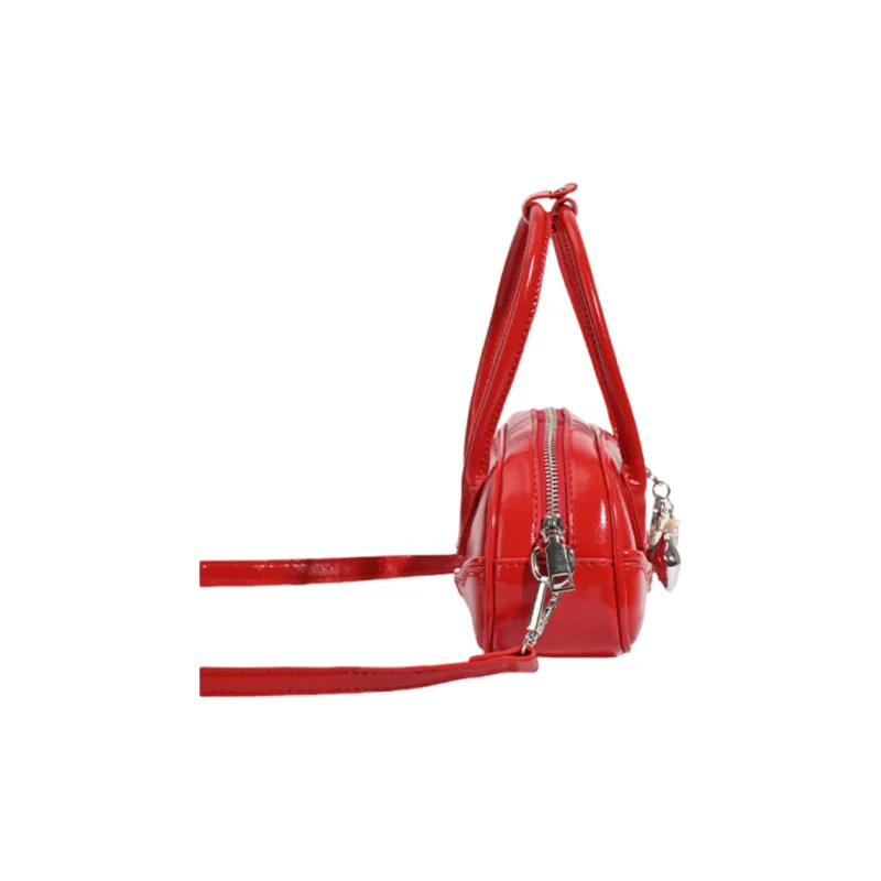NOMK PU Crossbody One Shoulder Handbag Women's Black/Red/Silver-5