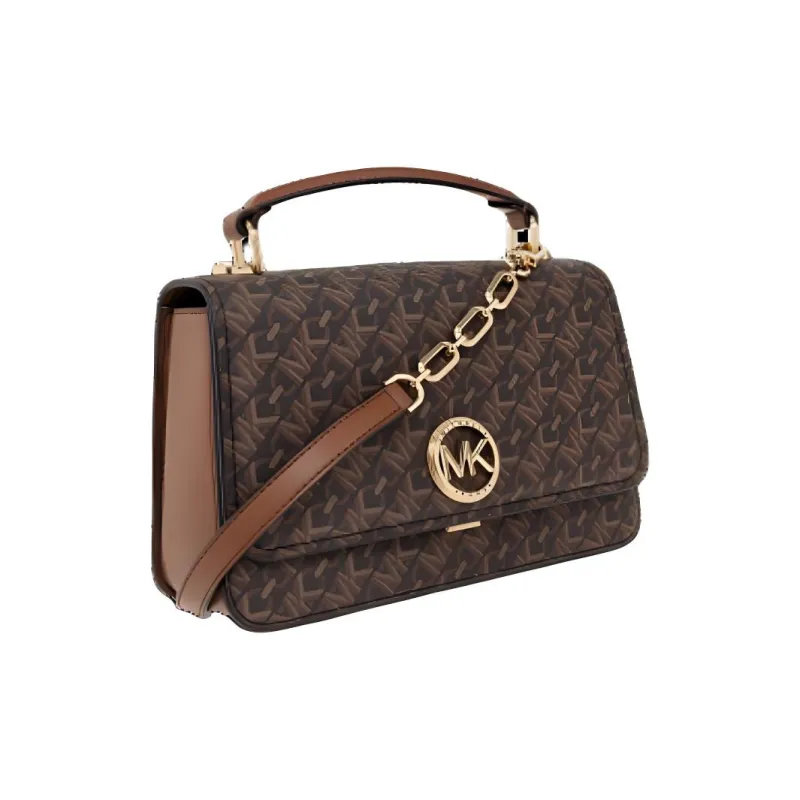 MICHAEL KORS Delancey Canvas With Leather Shoulder Bag Crossbody Bag Handbag Unisex Brown-1