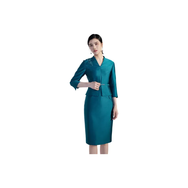 BBLLUUEE Long Sleeved Dress Women's Sea Blue-4