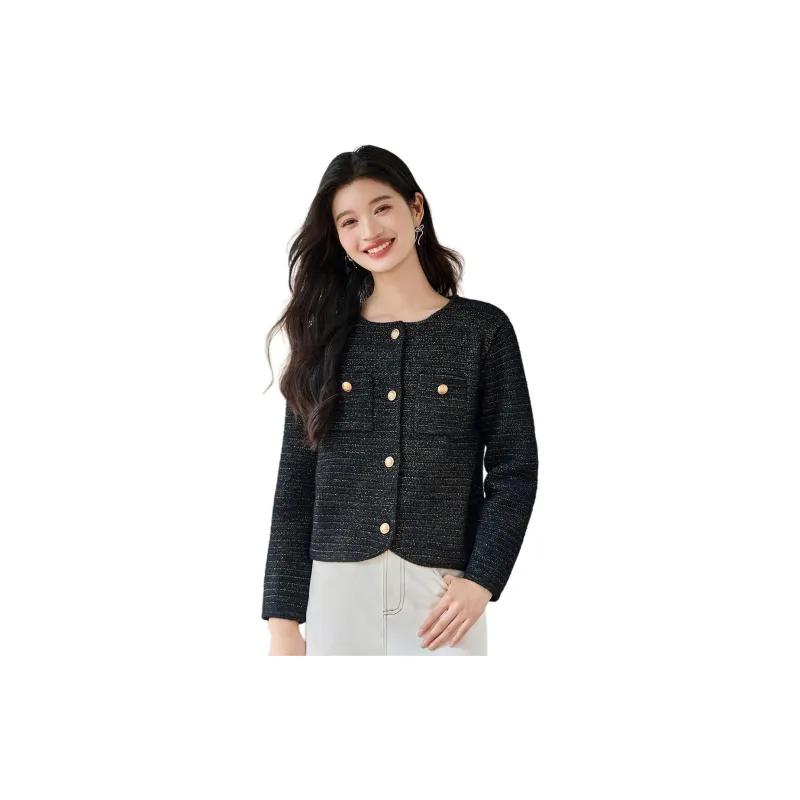CARBAMMI Velvet feel Coat Women's Black-1