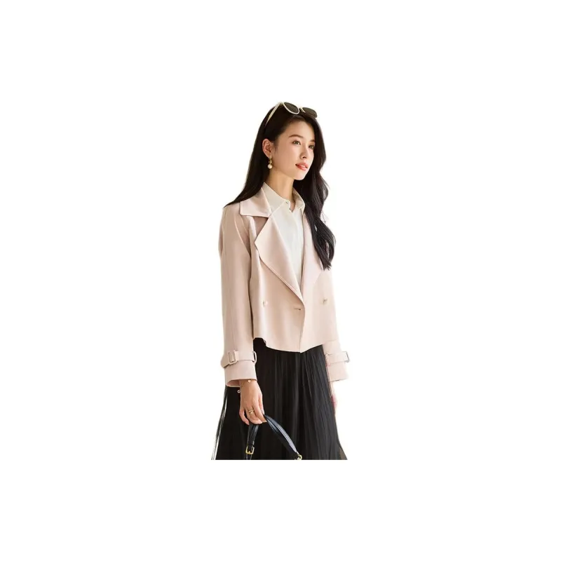 Yi Mengyuan Cropped Trench Coat Women's-10