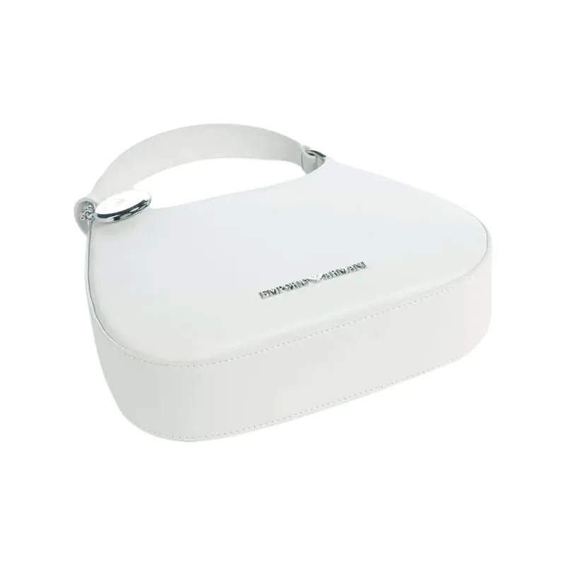 EMPORIO ARMANI Pu Synthetic Leather Shoulder Bag, Crossbody Bag, Handbag Mini Women's White-3