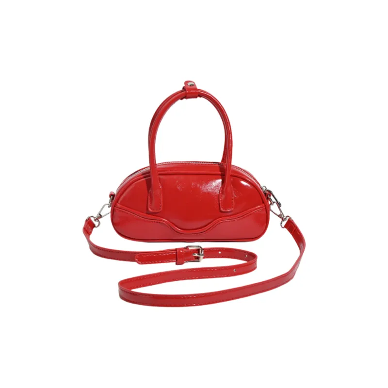 NOMK PU Crossbody One Shoulder Handbag Women's Black/Red/Silver-8
