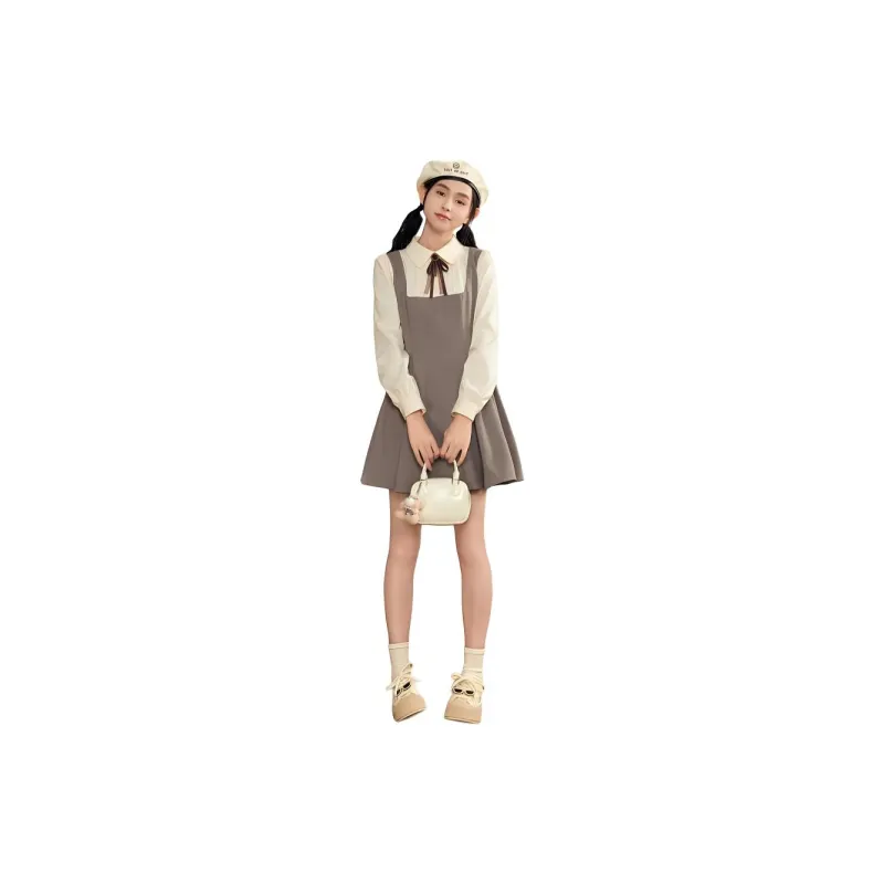 ZIHAN Long Sleeved Dress Women's Gray-0