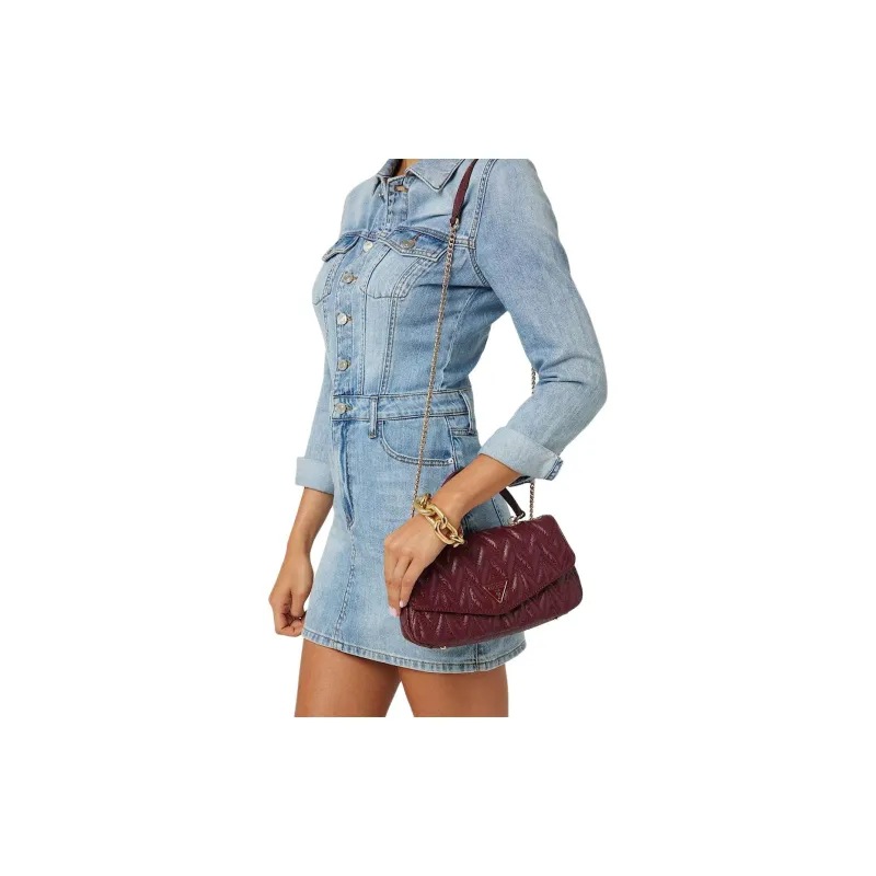 GUESS PU Crossbody Bag Shoulder Bag Regular Women's Burgundy-3