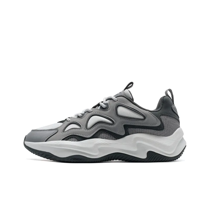 XTEP Lightning 5.0 Height Increasing Low Top Casual Shoes Men's Smoke Gray/Lunar Stone Gray/Coal Black-0