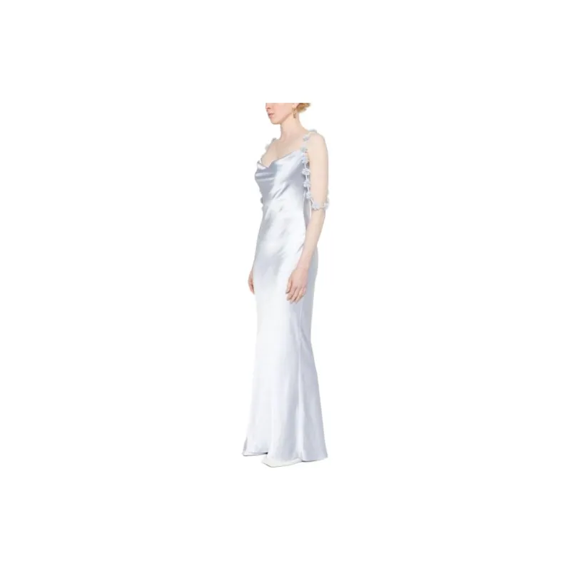 Self-portrait Floral-straps Satin Dress-3
