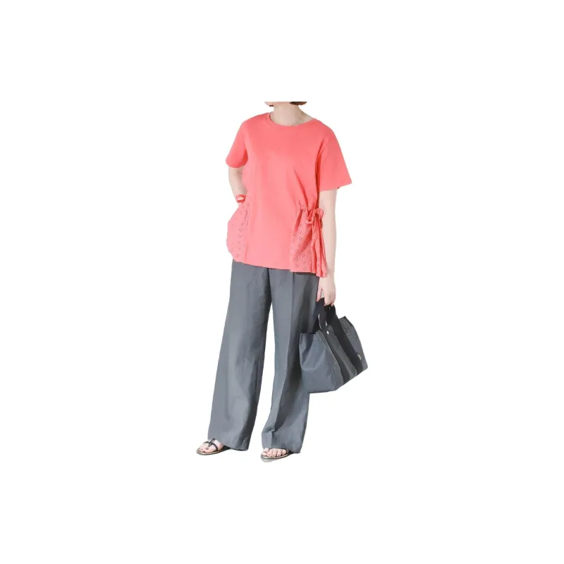 Beams T-Shirts Women's Pink-2