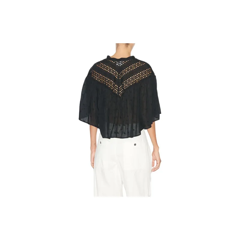 ISABEL MARANT ETOILE Safi Broderie Anglaise Short Sleeved Shirt-3