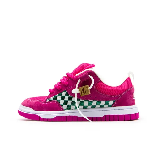 YIBONI Anti-Slip And Wear-Resistant Breathable Low-Top Skateboard Shoes Unisex Rose Red