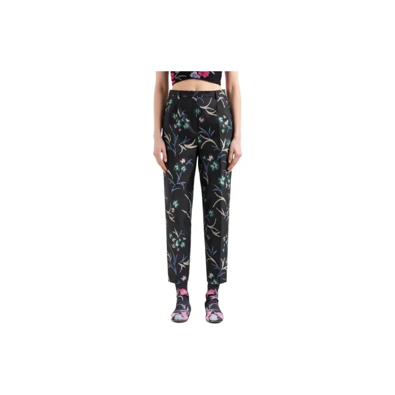 GIORGIO ARMANI Straight Trousers With Floral Jacquard Motif-1
