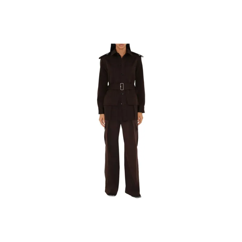Burberry Wide leg Wool Cargo Trousers-1