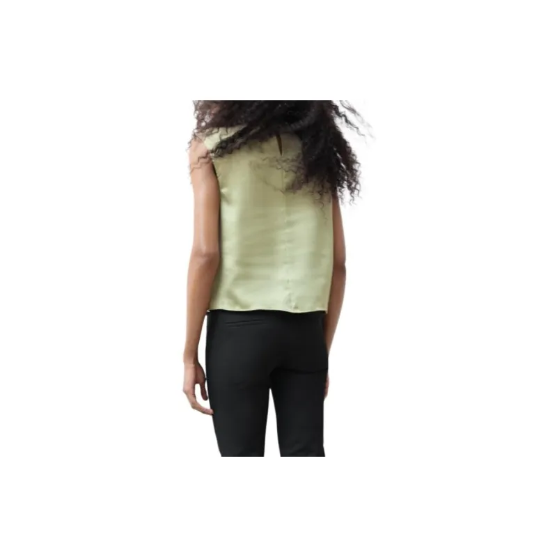 ZARA Tank Tops Women's Olive Green-3