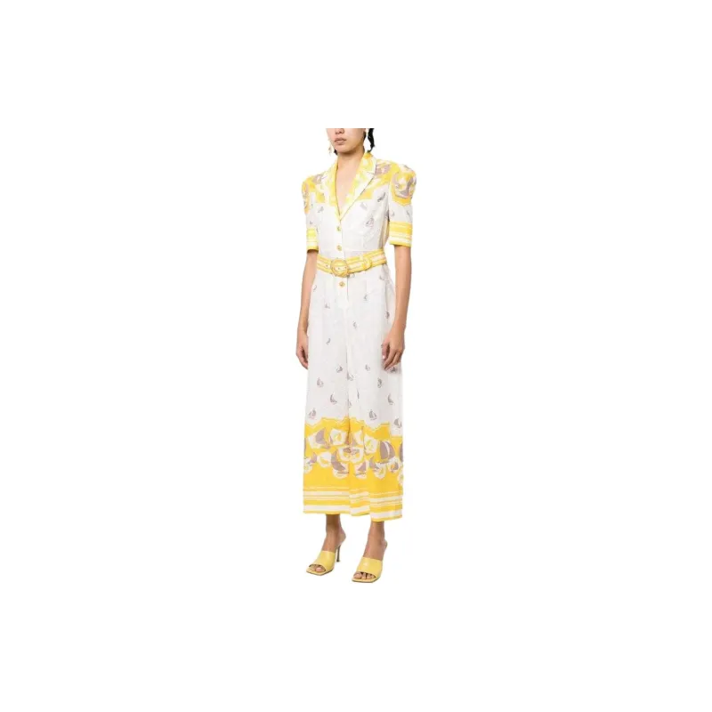 Zimmermann Boat-print Belted Jumpsuit-1