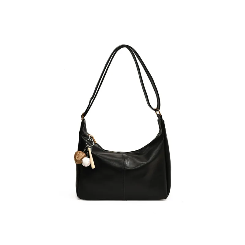 Yalu PU Shoulder Bag Regular Women's Black/Maple Leaf Brown/Coffee/Mocha-0