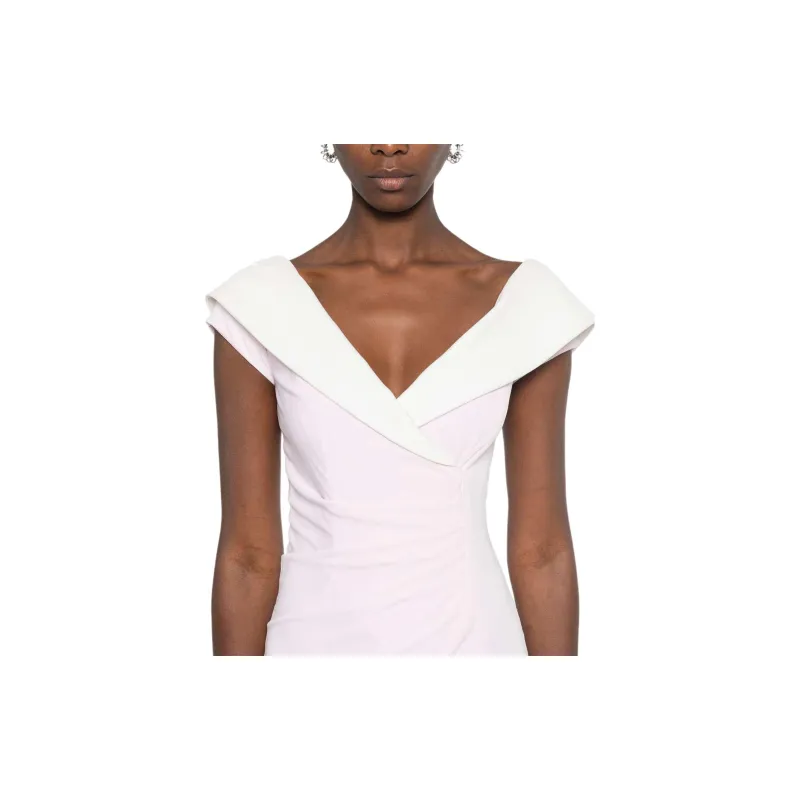 BALMAIN Draped Off-Shoulder Slit Maxi Dress-3