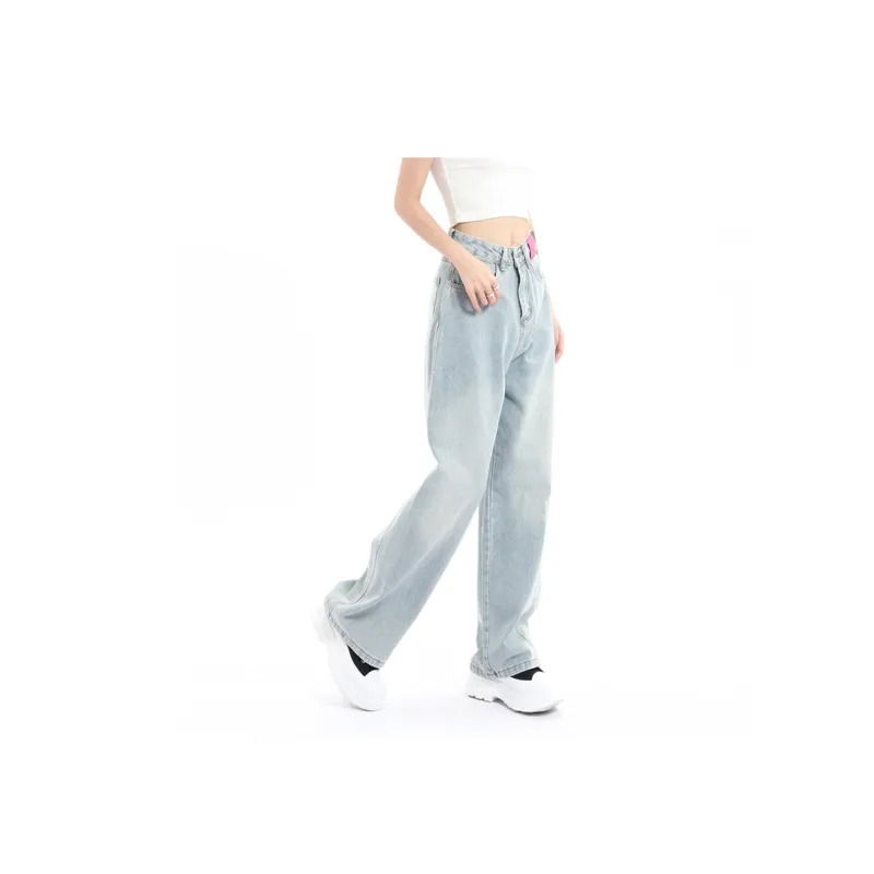 QYPRF Straight Jeans Women's Blue-3
