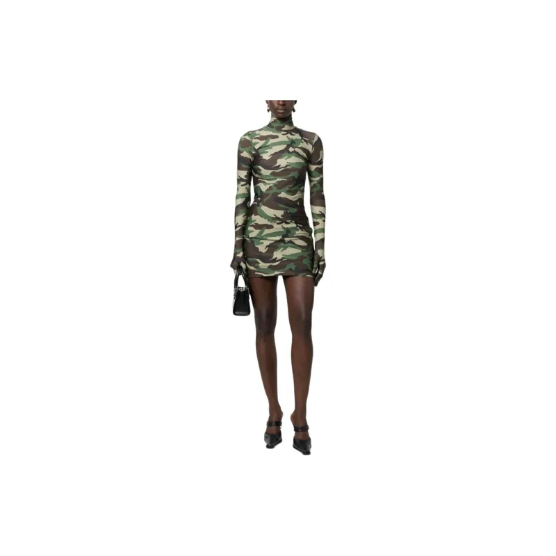 Vetements Camouflage-pattern Glove-sleeves Minidress-1
